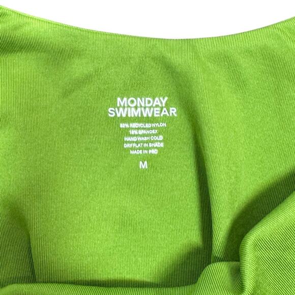 Monday Swimwear Bordeaux One Piece Swimsuit Medium Cypress Green Tie Back - Picture 8 of 10